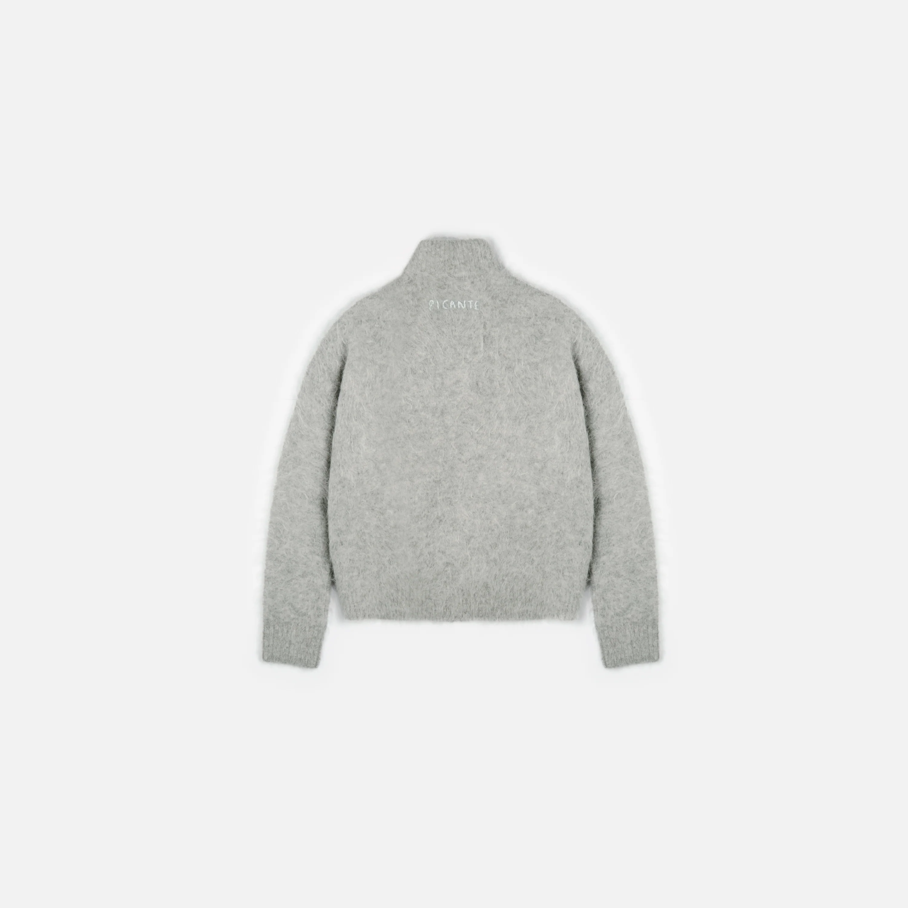 Alpaca Zip Funnel Knit Sweater - Image 2