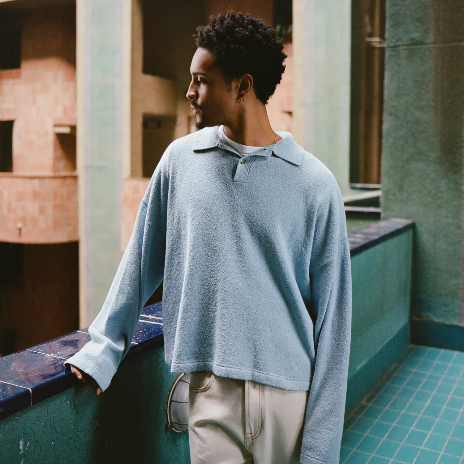 Boucle Hover Longsleeve Knit Polo - Image 7