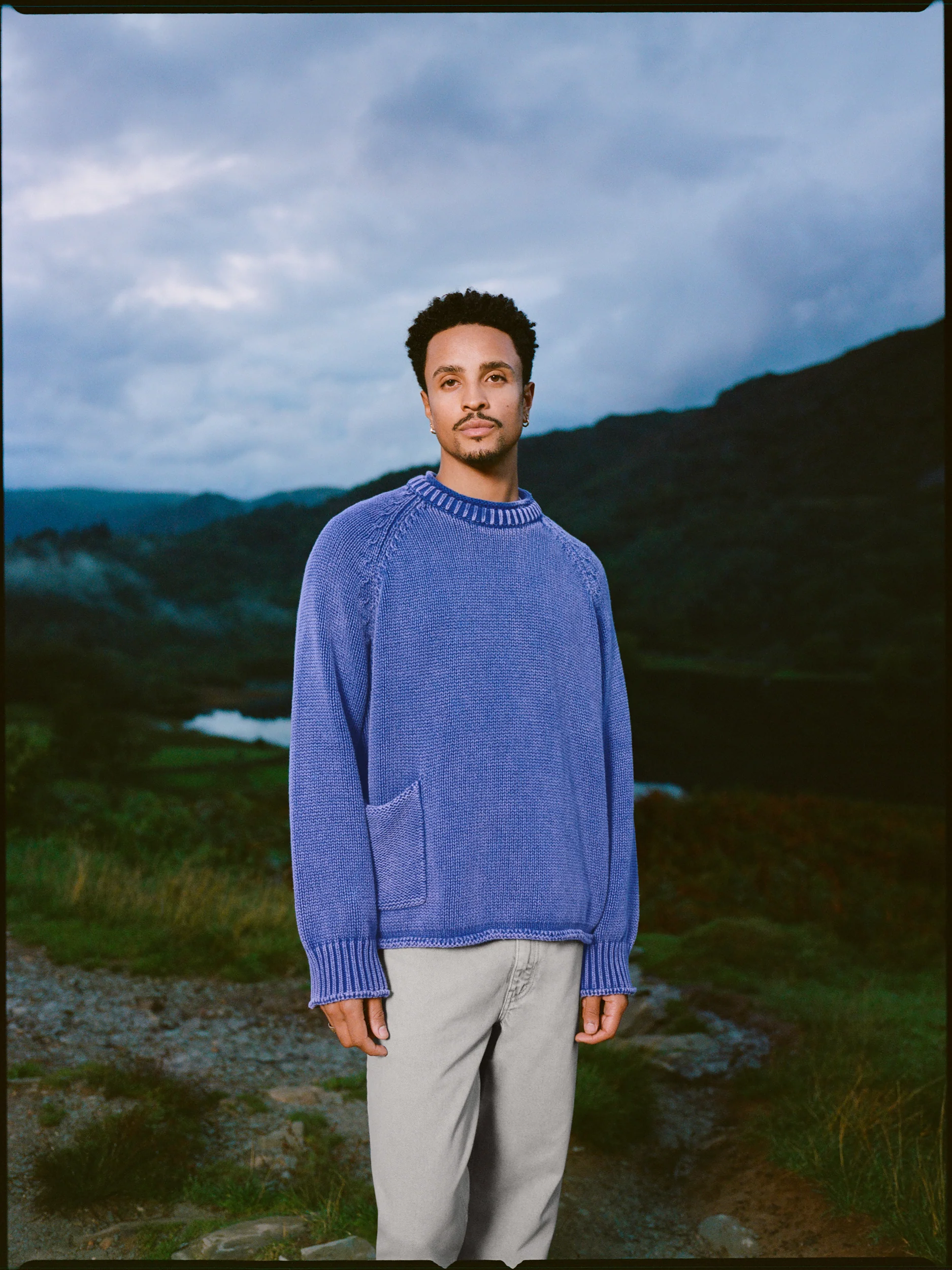 Washed Raw Edge Roll-Neck Sweater - Image 7