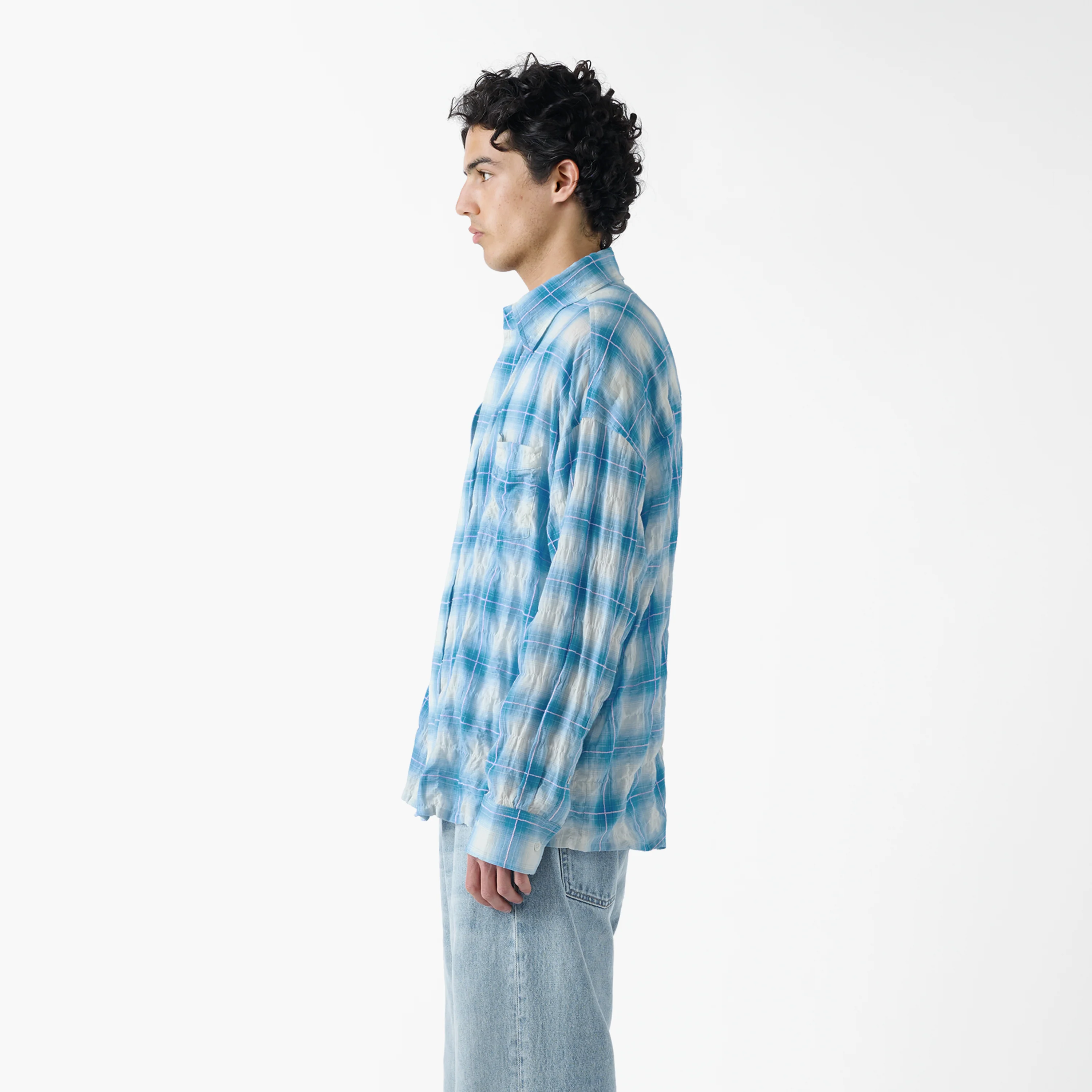 Rocco Shirt Threadlight Crinkle Check - Image 3