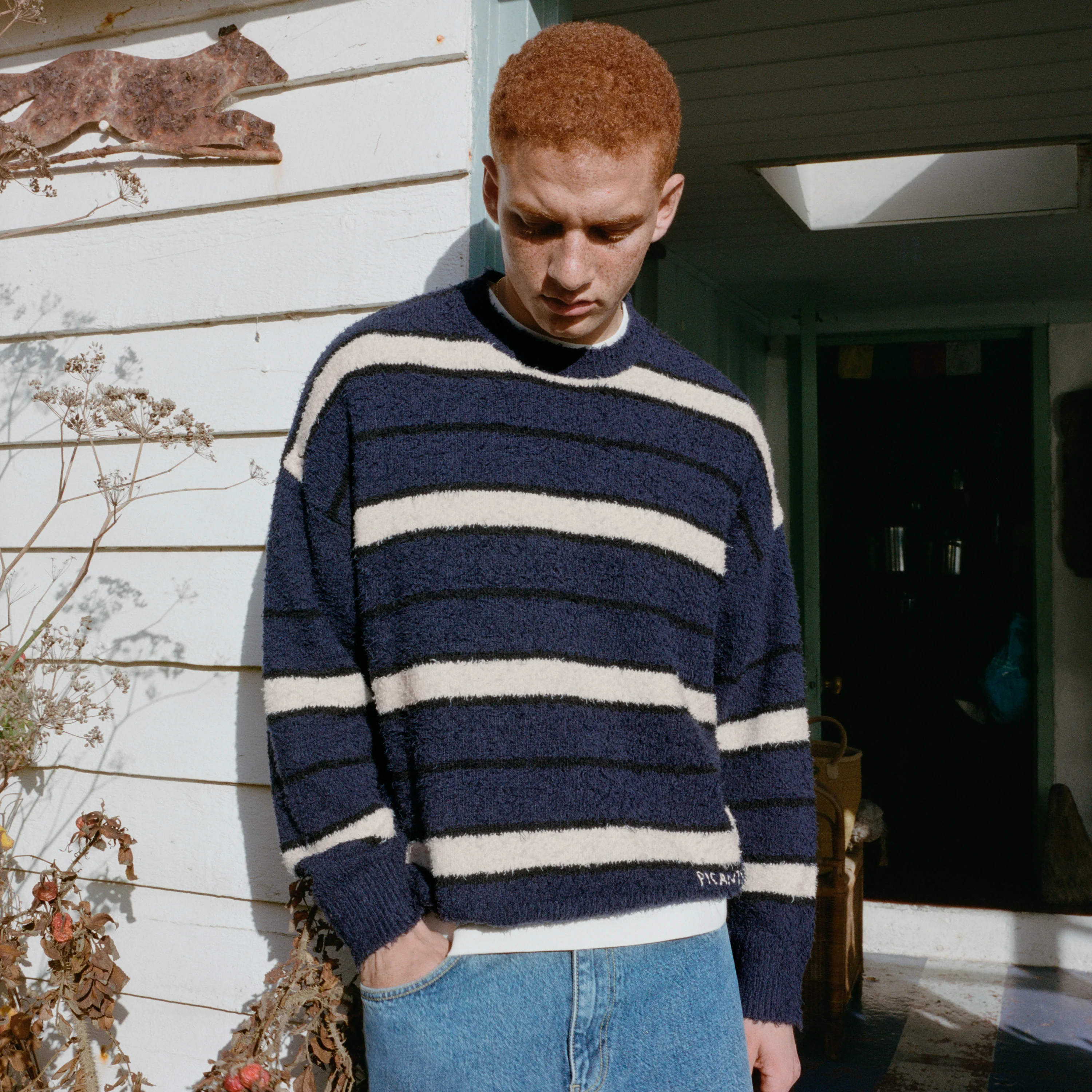Shaggy Stripe Knit Sweater - Image 9